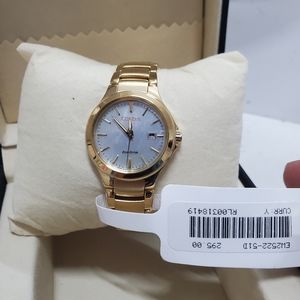 Citizen Eco-Drive Women's Chandler Gold-Tone Bracelet 30mm Watch EW2522-51D $295